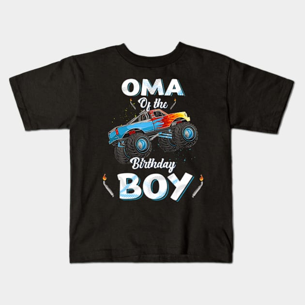 Oma Of The Birthday Boy Monster Truck Bday Women Men Kids Kids T-Shirt by Sort of Vintage